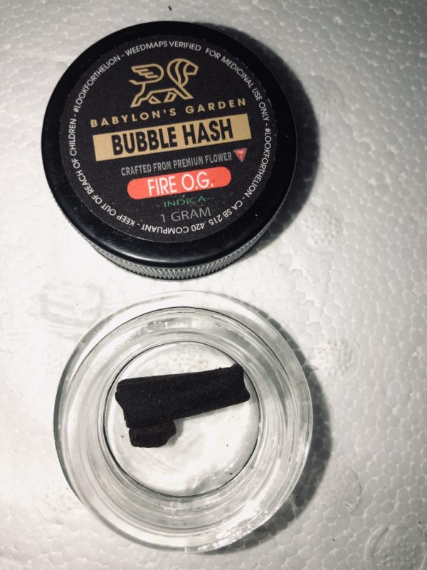 Babylon Garden Fire OG 1G Bubble Hash (Indica)