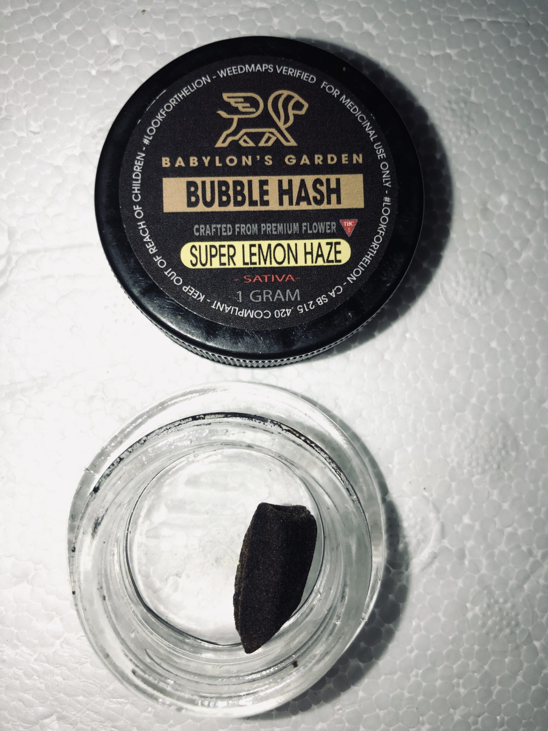 Babylon Garden Super Lemon Haze 1G Bubble Hash (Sativa)