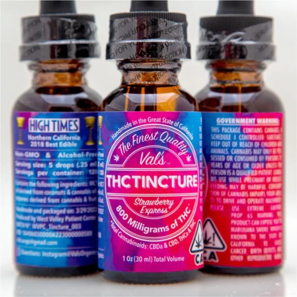 Vals Strawberry Express 800mg THC Tincture (Indica)